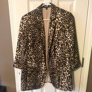 Leopard print Express blazer - boyfriend blazer - tuxedo blazer